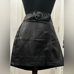 Black leather skirt